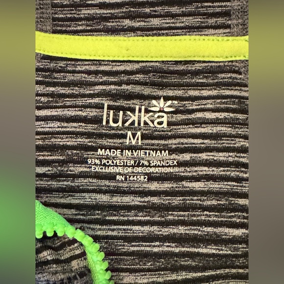 Lukka gray and black striped athletic zip up hoodie medium - Picture 9 of 9